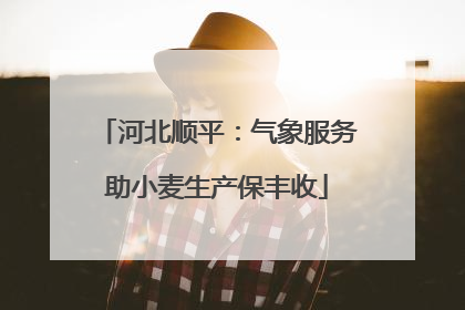 河北顺平：气象服务助小麦生产保丰收