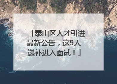 泰山区人才引进最新公告，这9人递补进入面试！