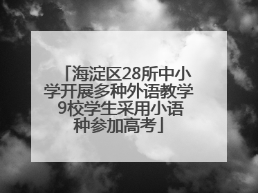 海淀区28所中小学开展多种外语教学 9校学生采用小语种参加高考