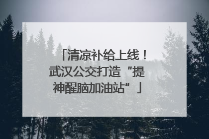 清凉补给上线！武汉公交打造“提神醒脑加油站”