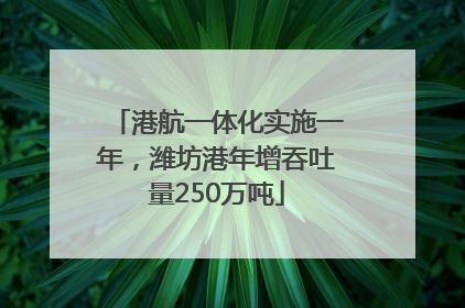 港航一体化实施一年，潍坊港年增吞吐量250万吨