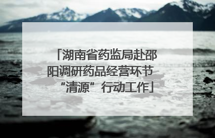 湖南省药监局赴邵阳调研药品经营环节“清源”行动工作