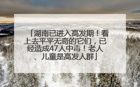 湖南已进入高发期！看上去平平无奇的它们，已经造成47人中毒！老人、儿童是高发人群