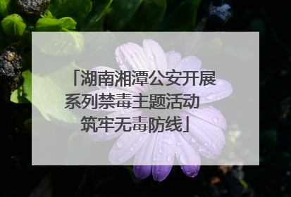 湖南湘潭公安开展系列禁毒主题活动 筑牢无毒防线