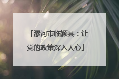 漯河市临颍县：让党的政策深入人心