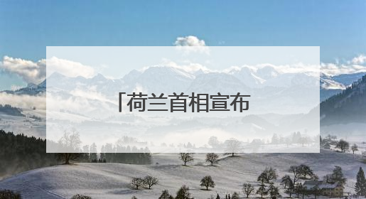 荷兰首相宣布将递交辞呈