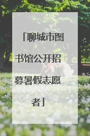 聊城市图书馆公开招募暑假志愿者