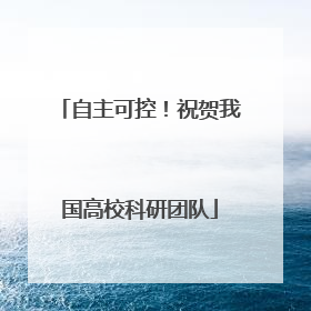自主可控！祝贺我国高校科研团队