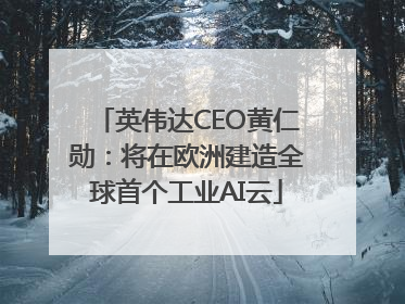 英伟达CEO黄仁勋：将在欧洲建造全球首个工业AI云