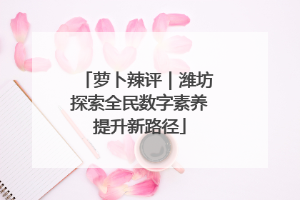 萝卜辣评｜潍坊探索全民数字素养提升新路径
