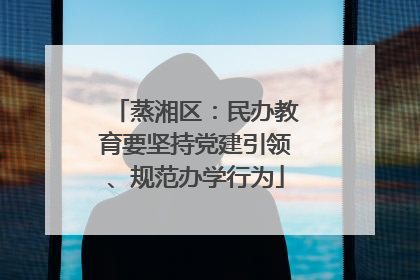蒸湘区：民办教育要坚持党建引领、规范办学行为
