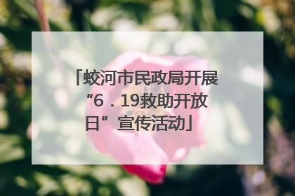 蛟河市民政局开展“6．19救助开放日”宣传活动