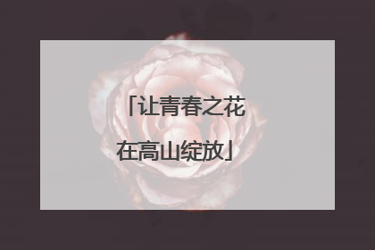 让青春之花在高山绽放