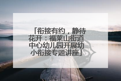 衔接有约，静待花开：福莱山街道中心幼儿园开展幼小衔接专题讲座