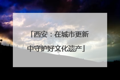西安：在城市更新中守护好文化遗产