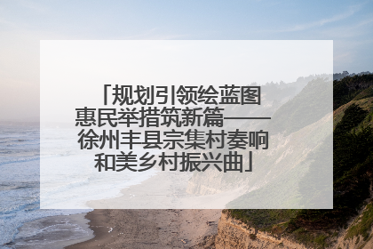 规划引领绘蓝图 惠民举措筑新篇——徐州丰县宗集村奏响和美乡村振兴曲