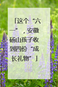 这个“六一”，安徽砀山孩子收到四份“成长礼物”