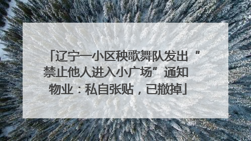 辽宁一小区秧歌舞队发出“禁止他人进入小广场”通知 物业：私自张贴，已撤掉