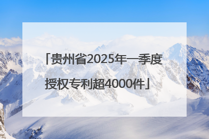 贵州省2025年一季度授权专利超4000件