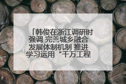 韩俊在浙江调研时强调 完善城乡融合发展体制机制 推进学习运用“千万工程”经验走深走实