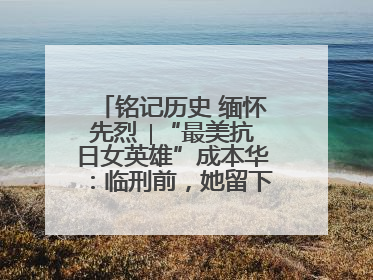 铭记历史 缅怀先烈 ∣“最美抗日女英雄”成本华：临刑前，她留下一张绝照