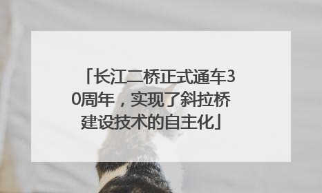 长江二桥正式通车30周年，实现了斜拉桥建设技术的自主化