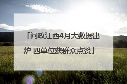 问政江西4月大数据出炉 四单位获群众点赞