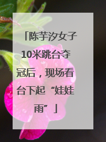 陈芋汐女子10米跳台夺冠后，现场看台下起“娃娃雨”