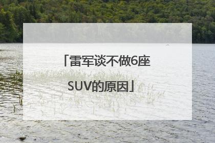 雷军谈不做6座SUV的原因