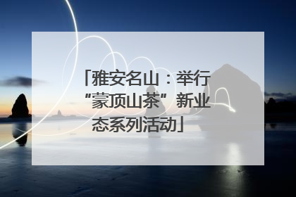 雅安名山：举行“蒙顶山茶”新业态系列活动