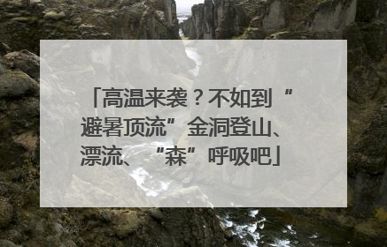 高温来袭？不如到“避暑顶流”金洞登山、漂流、“森”呼吸吧