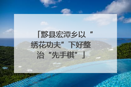 黟县宏潭乡以“绣花功夫”下好整治“先手棋”
