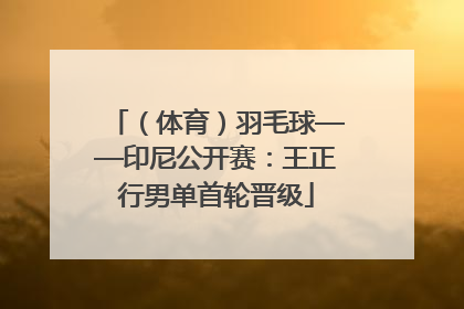 （体育）羽毛球——印尼公开赛：王正行男单首轮晋级