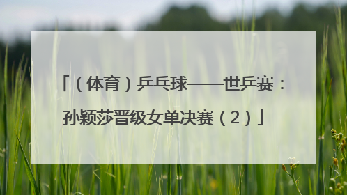 （体育）乒乓球——世乒赛：孙颖莎晋级女单决赛（2）