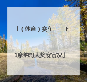 （体育）赛车——F1摩纳哥大奖赛赛况