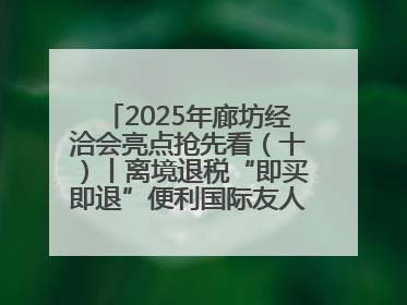 2025年廊坊经洽会亮点抢先看（十）丨离境退税“即买即退”便利国际友人“买买买”