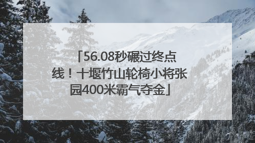 56.08秒碾过终点线！十堰竹山轮椅小将张园400米霸气夺金