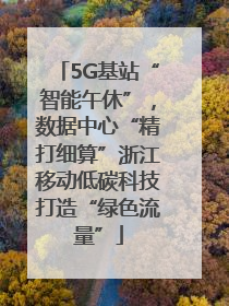 5G基站“智能午休”，数据中心“精打细算”浙江移动低碳科技打造“绿色流量”