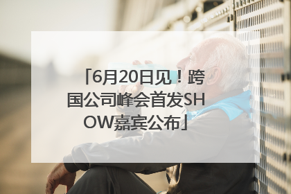 6月20日见！跨国公司峰会首发SHOW嘉宾公布
